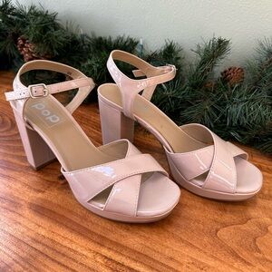 Pop Delighted Nude Block Heel